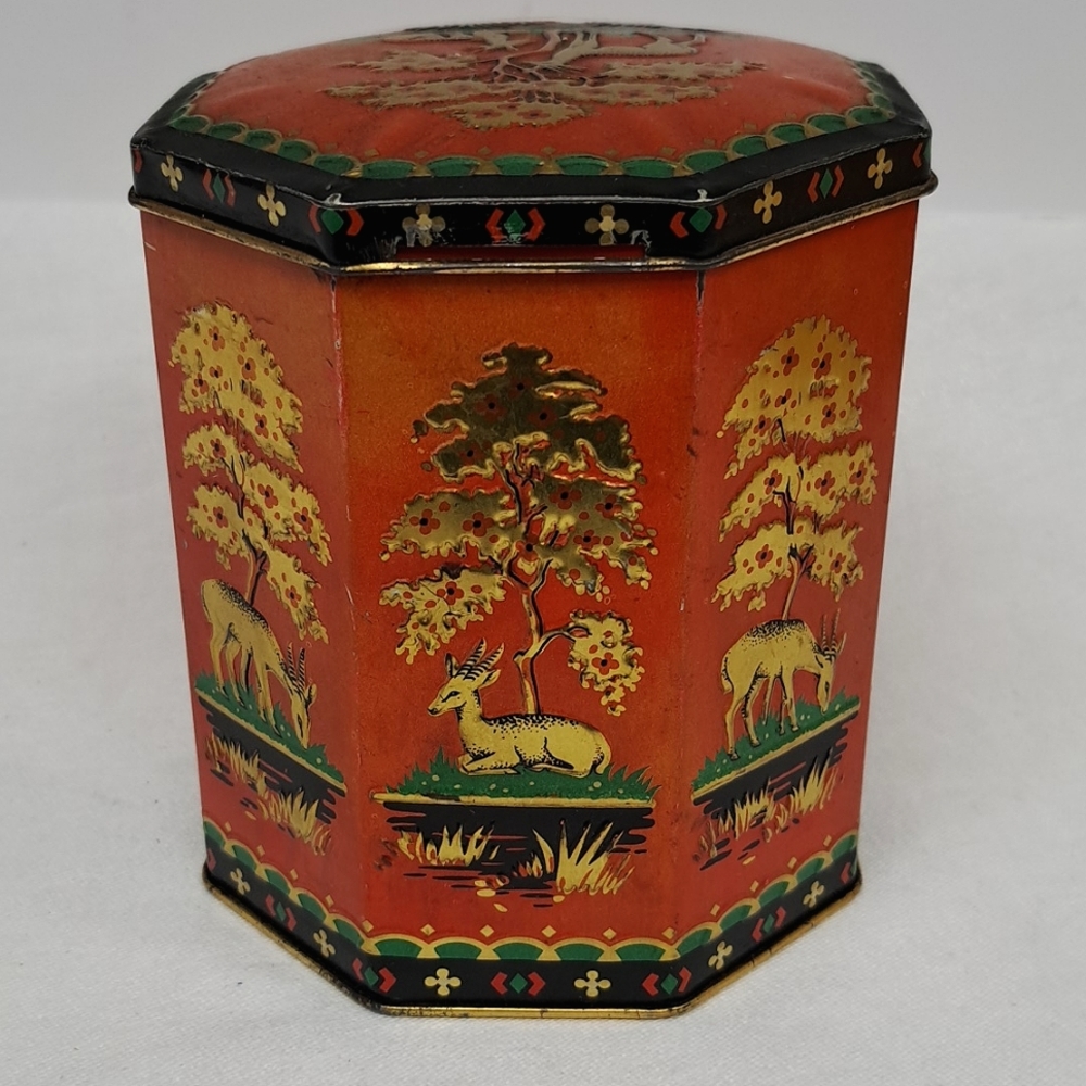 Vintage labeled "Oriental Tin" biscuit tin by McVitie & Price Ltd Edinburgh